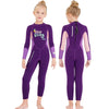 DIVE&SAIL Children Warm Swimsuit One-piece Wetsuit Long Sleeve Cold-proof Snorkeling Surfing Suit, Size: S(Purple)