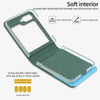 For Samsung Galaxy Z Flip5 VIETAO Metal Ring Card Slot PU Phone Case(Green Blue)