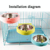 Hanging Pet Bowl, Small Pink, Anti-Tip, Cage Mount