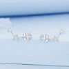 BSE750 Sterling Silver S925 White Gold Plated Star Earrings