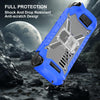 For Steam Deck Shockproof Game Console Case with Holder & Shoulder Strap(Blue+Transparent)