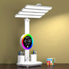 4 Heads Horizontal LED Eye-Care Table Lamp Children Study Desktop Reading Light With Pen Holder, Style: Clock Plug Power