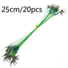 20 PCS Luya Front Wire With Pin Wire Anti-bite Wire, Size:25CM(Green)