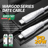 WK WDC-154 Type-C / USB-C to 8 Pin PD 20W Fast Charging Data Cable, Length: 1m(White)