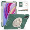 For Xiaomi Redmi Pad Pro 12.1 Rotatable Holder Silicone Hybrid PC Tablet Case with Shoulder Strap(Emreald Green)