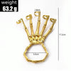 Punk Skull Hand Bone Five Finger Ring Adjustable Integrated Chain(SKU5880 Gold)