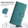 For Asus Zenfone 11 Ultra Cat Rat Embossed Pattern RFID Leather Phone Case with Lanyard(Peacock Green)