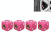 Universal 8mm Dice Style Plastic Car Tire Valve Caps, Pack of 4(Magenta)