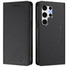 For Samsung Galaxy S23 Ultra 5G RC01 Dual-Folded Magnetic Suction RFID Leather Phone Case(Black)