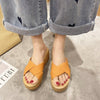 999 Ladies Wedge Platform Slippers, Size: 38(Orange)
