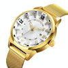 SKMEI 9166 Fashion Men Business Watch 30m Waterproof Metal Quartz Wristwatch(White)