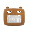 Cartoon Mini Smart Alarm Clock USB Rechargeable Children Bedside Fun With Sleeping Clock(Baby Bear Brown)