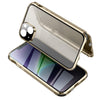 For iPhone 14 Plus Anti-peeping Magnetic Tempered Glass Phone Case (Gold)