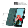 For Samsung Galaxy F16 5G / M16 5G Skin Feel Stripe Pattern Leather Phone Case with Long Lanyard(Green)