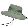9090 Men Outdoor Fishing Climbing Mountain Large Brim Fisherman Hat(Army Green)