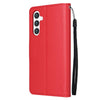For Samsung Galaxy S25 5G 3-Card Slots Multifunctional Leather Phone Case(Red)