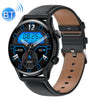 Ochstin 5HK8 Pro 1.36 inch Round Screen Blood Oxygen Blood Pressure Monitoring Bluetooth Smart Watch, Strap:Leather(Black)