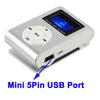 TF / Micro SD Card Slot MP3 Player with LCD Screen, Metal Clip(Silver)