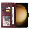 For Samsung Galaxy S25+ 5G 3-Card Slots Multifunctional Leather Phone Case(Wine Red)