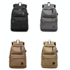 Multi-Function Travel Casual Canvas Backpack Students Bag with External USB Charging Interface & Headphone Jack (Coffee)