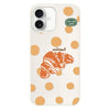 For iPhone 16 Plus Skin Feeling Jelly TPU Hybrid PC Phone Case(Polka Dot Croissant White)