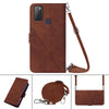 For Alcatel 1S / 3L 2021 Crossbody 3D Embossed Flip Leather Phone Case(Brown)
