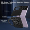 For Samsung Galaxy Z Flip3 360 Rotation Ring Holder MagSafe Shockproof PC Phone Case(Black)