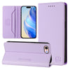 For iPhone 7 / 8 / SE 2022 RC01 Dual-Folded Magnetic Suction RFID Leather Phone Case(Light Purple)