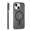 For iPhone 14 Plus PC Corrugated MagSafe Phone Case(Black)
