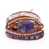 Women Handmade Boho Natural Amethyst Bracelet(Purple)