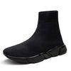 Knit Upper Breathable Sport Sock Boots Chunky Sneakers High Top Running Shoes for Men /  Women, Shoe Size:46(Black)