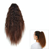 Natural Retro Short Curly Hair Clip-on Corn Blanching Horsetail Wig (Marron)