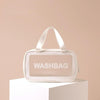 2 PCS Frosted Translucent Waterproof Storage Bag Cosmetic Bag Swimming Bag Wash Bag White M 2 Handles