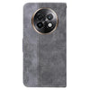 For Realme 13+ Global Geometric Embossed Leather Phone Case(Grey)