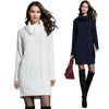Autumn And Winter Knitwear Dresses Long Turtleneck Sweater For Women, Size: XXL(Grey)