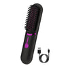 Wireless Hair Straightening Comb USB Charging Curling Iron(Black)