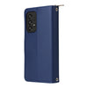 For Samsung Galaxy A33 5G Nine-card Slots Zipper Wallet Bag Leather Phone Case(Blue)
