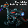 Electric Mechanical Dinosaur Toy Simulation Animal Toy Multifunctional Sound And Light Toy, Style: No Spray-Green