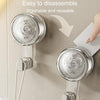 Bathroom Suction Cup Hooks Household Wall Mounted Hanging Organizer(Transparent Gray)