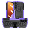 For Samsung Galaxy A14 5G Tire Texture TPU + PC Phone Case with Holder(Purple)