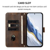 For Samsung Galaxy A05s Global / F14 4G Line Splicing Buckle Retro Leather Phone Case(Brown)