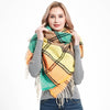 Autumn & Winter Fringed Scarf Plaid Square Scarf Thickening Ladies Shawl, Size:145cm(LS-04 Red)