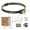 Naturehike IP68 Grade Waterproof Headlamp Outdoor Hiking Mountaineering Strong Light Headwear Lighting(Dark Green)