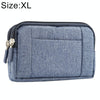 Sports Denim Universal Phone Bag Waist Bag for 6.4~6.5 inch Smartphones, Size: XL (Blue)