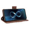 For Asus Zenfone 8 ZS590KS Skin Feel Calf Pattern Horizontal Flip Leather Case with Holder & Card Slots & Photo Frame(Brown)