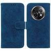 For Realme 13+ Global Butterfly Rose Embossed Leather Phone Case(Blue)