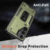 For Samsung Galaxy S25 5G Ring Holder PC Hybrid TPU Phone Case(Olive Green)