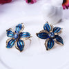 Crystal Enamel Flower Jewelry Sets For Women(Blue)