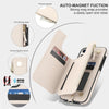 For iPhone 12 mini Double Flap Zipper RFID Leather Phone Case with Short Lanyard(White)