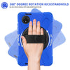 For Xiaomi Redmi Pad SE 8.7 Rotatable Holder Silicone Hybrid PC Tablet Case with Shoulder Strap(Blue)